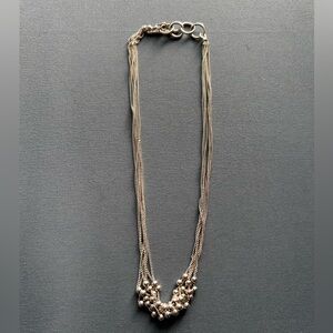 3/$10 Silver Tone Multi Strand Ball Bead Necklace